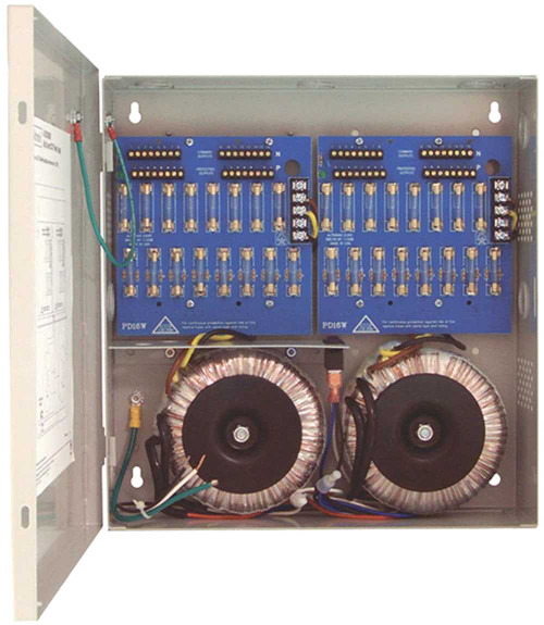 Altronix ALTV2432600UL CCTV Power Supply Input 115VAC 50/60Hz at 54A 32 Fuse Protected Outputs 24VAC at 25A or 28VAC at 20A Grey Enclosure ALTV2432600UL