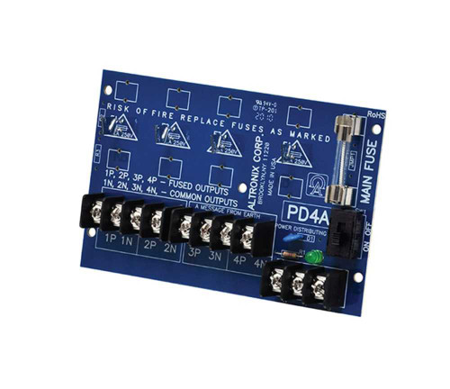 Altronix PD4CB Power Distribution Module 12/24VDC Up to 10A Input 4 PTC Outputs Up to 28VAC/DC PD4CB