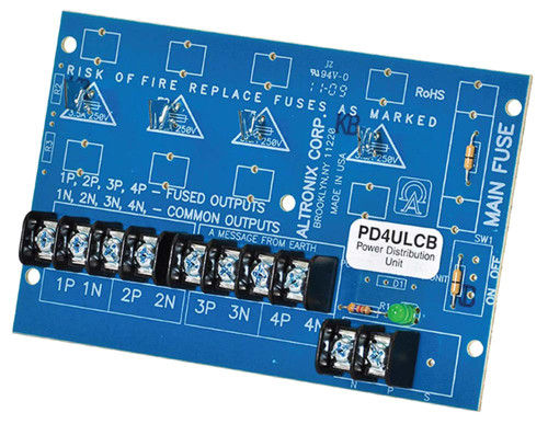 Altronix PD4ULCB UL Listed Power Distribution Module 12/24VDC Up to 10A Input 4 PTC Outputs Up to 28VAC/DC