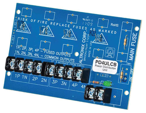 Altronix PD4ULCB UL Listed Power Distribution Module 12/24VDC Up to 10A Input 4 PTC Outputs Up to 28VAC/DC PD4ULCB
