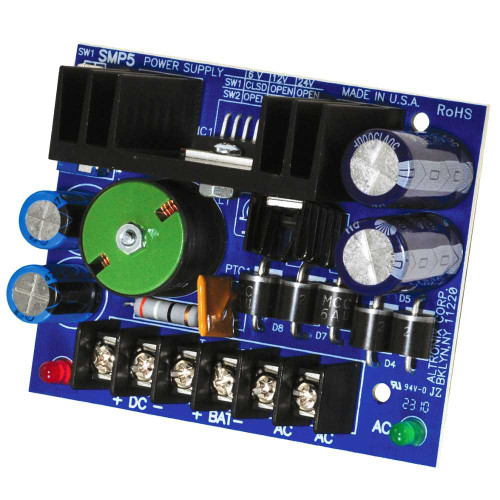 Altronix SMP5 Switching Power Supply Board 6VDC Application use TP1640 12VDC Application use T2428100 24VDC Application use T2428175 6/12/24VDC at 4A Output SMP5