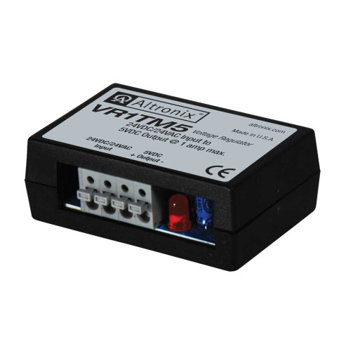 Altronix VR1TM5 Voltage Regulator 24VAC/DC Input 5VDC at 1A Continuous Supply Current With Screw Terminals VR1TM5