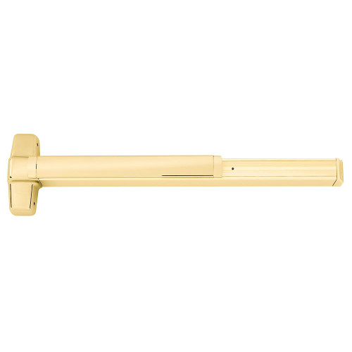 Von Duprin RX9947WDCL-NL-01 3 US3 LHR Grade 1 Concealed Vertical Rod Exit Bar for Wood Doors 36 Device Night Latch Function 01 Lever with Escutcheon Trim Request to Exit Switch Hex Dogging Bright Brass Finish Field Reversible