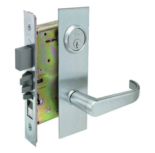 Arrow BM21 BRH 26D Front Door Mortise Lock BR Lever H Escutcheon Satin Chrome BM21 BRH 26D