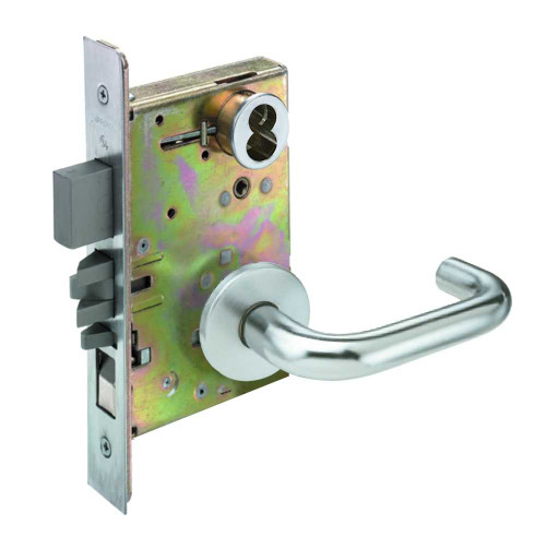 Arrow BM21 HSL 26D IC7 Front Door Mortise Lock HS Lever L Rose SFIC Prep Less Core Satin Chrome BM21 HSL 26D IC7