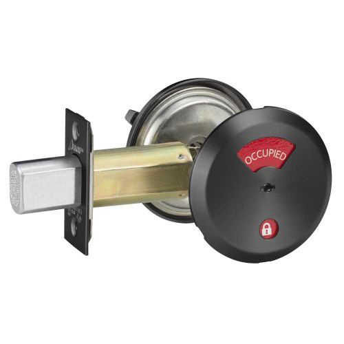Arrow E50 BSP V54 Grade 2 Indicator Deadlock Red/White Vacant/Occupied Indicator Outside Non-keyed Black Suede Powder Coat Finish Field Reversible E50 BSP V54