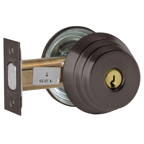 Arrow E61 10BE CS Grade 2 Single Cylinder Deadlock Conventional Cylinder Dark Oxidized Bronze Finish Schlage C Keyway Field Reversible