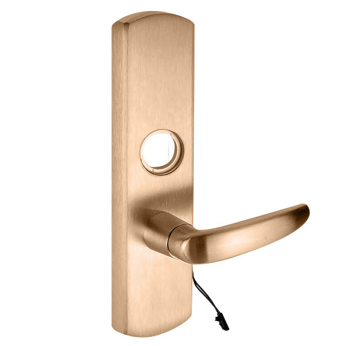 Von Duprin M996L-BE-07-M US10 LHR Grade 1 Motorized Lever Trim Blank Escutcheon Mortise Prep 07 Lever Style Satin Bronze Clear Coated Finish Left Hand Reverse
