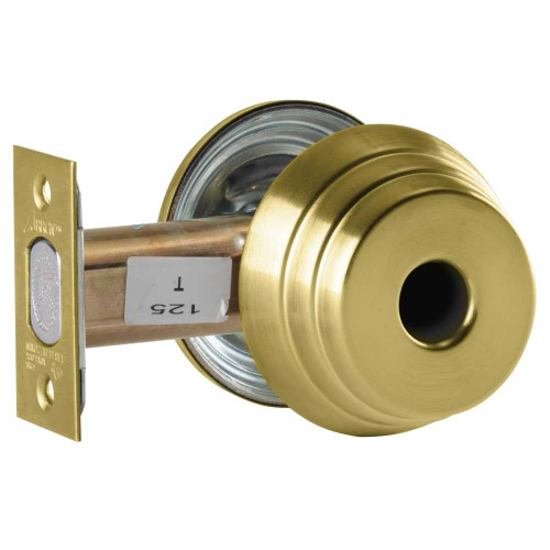 Arrow E61 4 LC Grade 2 Single Cylinder Deadlock Less Cylinder Satin Brass Finish Field Reversible E61 4 LC