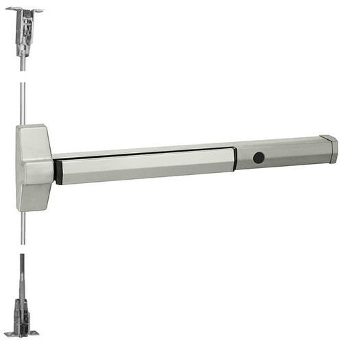 Yale 7125PB 36 630 7100 Series Concealed Vertical Rod Exit Devices Cylinder Dogging Latch Pullback 36 Device Satin Stainless Steel 7125PB 36 630
