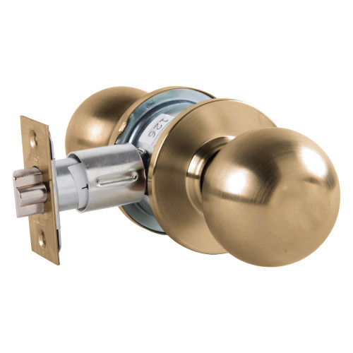 Arrow MK01-BD-05A Grade 2 Passage Cylindrical Lock Ball Knob Non-Keyed Antique Brass Finish Non-handed