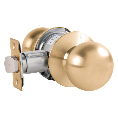 Arrow MK01-TA-04 Grade 2 Passage Cylindrical Lock Tudor Knob Non-Keyed Satin Brass Finish Non-handed