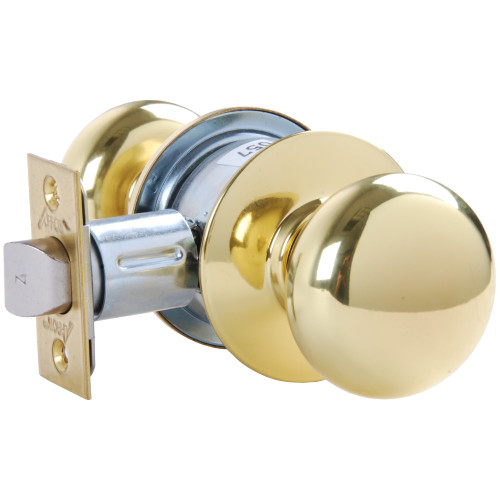 Arrow MK02-TA-03x26 Grade 2 Privacy Cylindrical Lock Tudor Knob Non-Keyed Bright Brass x Bright Chrome Finish Non-handed
