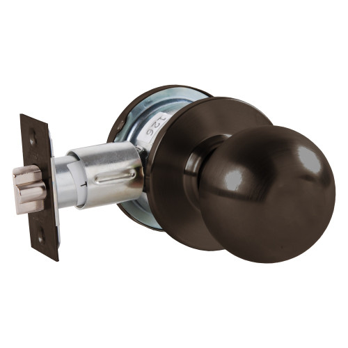 Arrow MK03-BD-10B Grade 2 Backplate Passage Cylindrical Lock Ball Knob Non-Keyed Oil-Rubbed Bronze Finish Non-handed