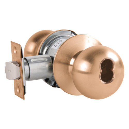 Arrow MK11-TA-10-IC Grade 2 Turn-Pushbutton Entrance Cylindrical Lock Tudor Knob SFIC Less Core Satin Bronze Finish Non-handed