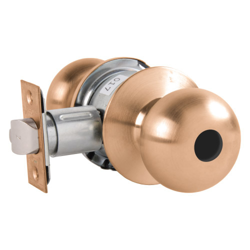 Arrow MK11-TA-10-LC Grade 2 Turn-Pushbutton Entrance Cylindrical Lock Tudor Knob Conventional Less Cylinder Satin Bronze Finish Non-handed