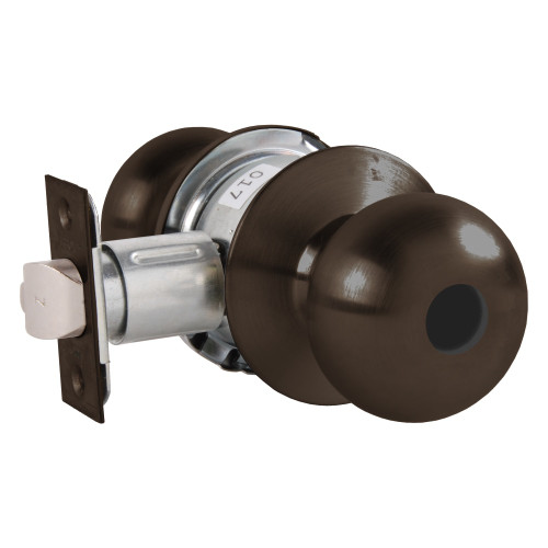 Arrow MK11-TA-10B-LC Grade 2 Turn-Pushbutton Entrance Cylindrical Lock Tudor Knob Conventional Less Cylinder Oil-Rubbed Bronze Finish Non-handed