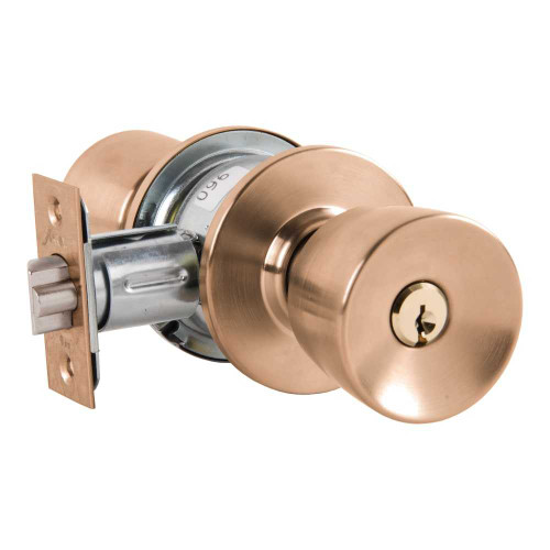 Arrow MK12-DD-10-CS Grade 2 Storeroom Cylindrical Lock Darrin Knob Conventional Cylinder Schlage C Keyway Satin Bronze Finish Non-handed MK12-DD-10-CS
