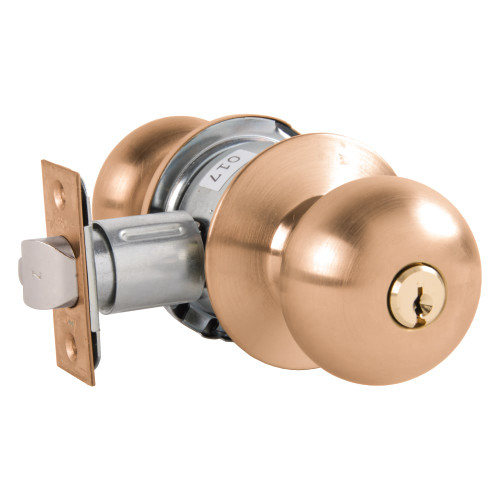 Arrow MK12-TA-10 Grade 2 Storeroom Cylindrical Lock Tudor Knob Conventional Cylinder Satin Bronze Finish Non-handed