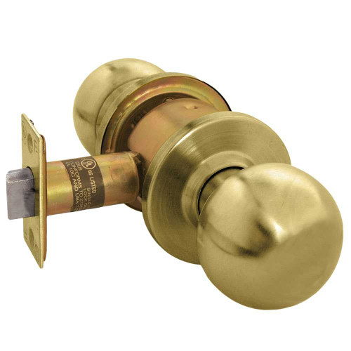 Arrow RK01-BD-04 Grade 2 Passage Cylindrical Lock Ball Knob Non-Keyed Satin Brass Finish Non-handed RK01-BD-04