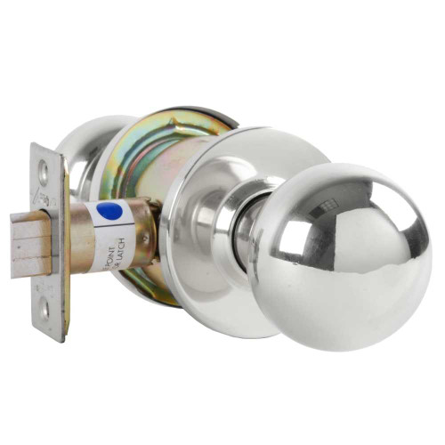 Arrow RK01-BD-32 Grade 2 Passage Cylindrical Lock Ball Knob Non-Keyed Bright Stainless Steel Finish Non-handed RK01-BD-32