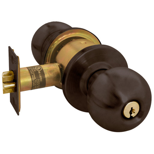 Arrow RK17-BD-10B Grade 2 Classroom Cylindrical Lock Ball Knob Conventional Cylinder Oil-Rubbed Bronze Finish Non-handed