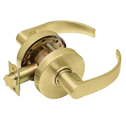 Arrow RL01-BRR-04 Grade 2 Passage Cylindrical Lock Broadway Lever Non-Keyed Satin Brass Finish Non-handed