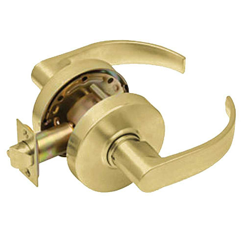 Arrow RL01-BRR-04 Grade 2 Passage Cylindrical Lock Broadway Lever Non-Keyed Satin Brass Finish Non-handed RL01-BRR-04