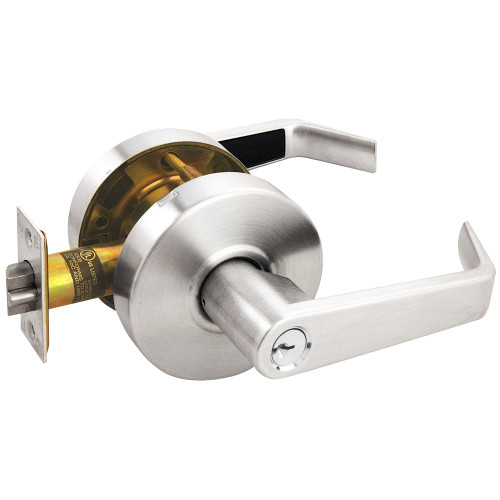 Arrow RL11-SR-26 Grade 2 Turn-Pushbutton Entrance Cylindrical Lock Sierra Lever Conventional Cylinder Bright Chrome Finish Non-handed