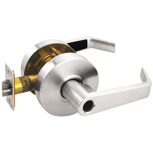 Arrow RL11-SR-26-LC Grade 2 Turn-Pushbutton Entrance Cylindrical Lock Sierra Lever Conventional Less Cylinder Bright Chrome Finish Non-handed