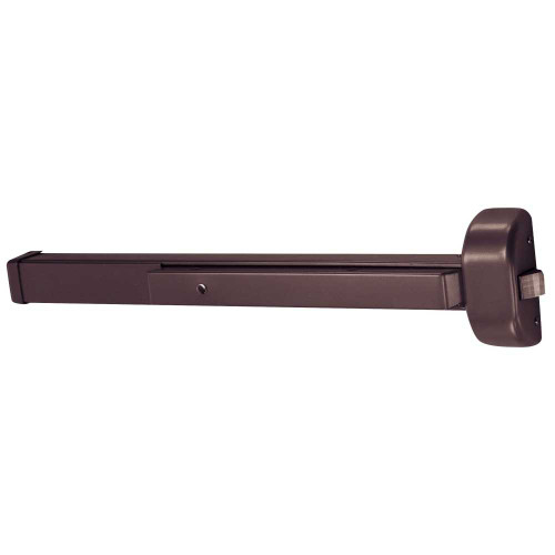 Arrow S1250F BRZ Grade 1 Rim Exit Device Wide Stile Pushpad Device 32 - 36 Wide Door Universal Function Less Trim Hex Key Dogging Dark Bronze Painted Finish Non-Handed S1250F BRZ