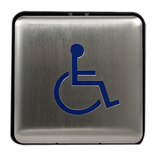 BEA 10EMS475L 475 Square Push Plate Slim Profile Blue Handicapped Logo Only