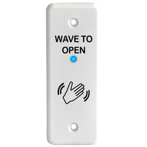 BEA 10MS31J-W Microwave Touchless Actuator Jamb Plate Text & Hand Logo Adjustable 4 to 24 In 12-24 VAC/DC White 10MS31J-W