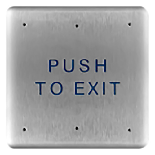 BEA 10PBSE Stainless Steel Push Plate 475 Square PUSH TO EXIT Text OnlySatin Stainless Steel