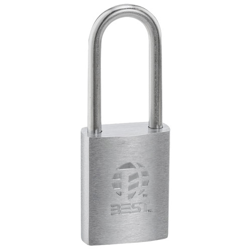 BEST 11B772LM B Series Brass Padlock 1/4 Shackle Diameter 7-Pin Housing 2 Steel Shackle Non-Key Retained Case Drilled for Clevis Only