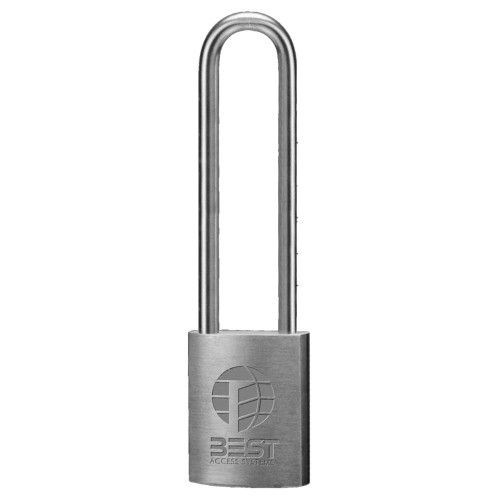 BEST 11B782L B Series Brass Padlock 1/4 Shackle Diameter 7-Pin Housing 4 Steel Shackle Non-Key Retained