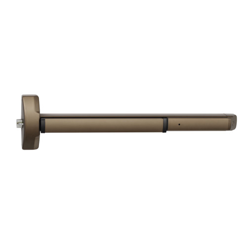 Yale 6100FED B 36 613E Grade 1 Rim Device Pullman Latch Exit Bar Wide Stile Pushpad Less Dogging 30 - 36 Door Opening Width Less Trim Fire Rated Device Touchbar Monitor Switch Dark Oxidized Bronze Finish Non-Handed 6100FED B 36 613E