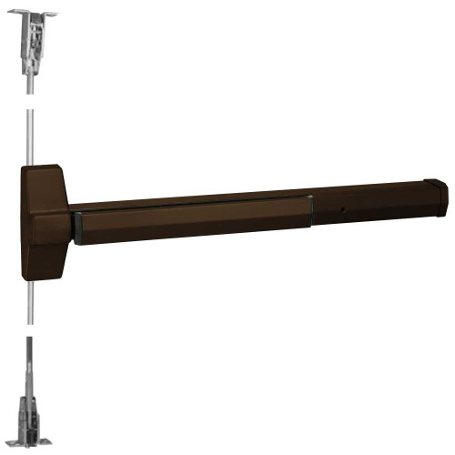 Yale 7120F 36 693 Grade 1 Metal Door Concealed Vertical Rod Exit Bar Wide Stile Pushpad 36 Fire-rated Device 96 Door Height Less Trim Less Dogging Black Painted Finish Field Reversible 7120F 36 693