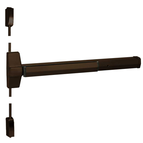 Yale 7110 36 693 Grade 1 Surface Vertical Rod Exit Bar Wide Stile Pushpad 36 Device 84 Door Height Less Trim Hex Key Dogging Black Painted Finish Field Reversible 7110 36 693