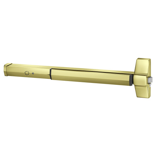 Yale 7100D 36 605 Grade 1 Rim Exit Bar Wide Stile Pushpad 36 Device Less Trim Delayed Egress Device 15 Seconds Less Dogging Bright Brass Finish Non-Handed