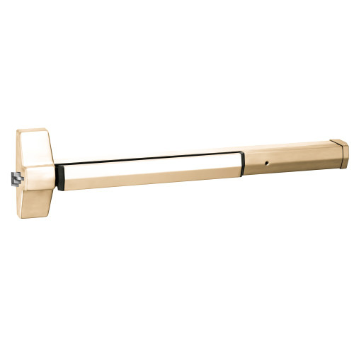 Yale 7150 48 605 Grade 1 Square Bolt Rim Exit Bar Wide Stile Pushpad 48 Device Less Trim Hex Key Dogging Bright Brass Finish Non-Handed 7150 48 605