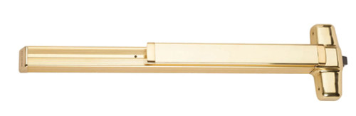 Von Duprin XP99EO-F 3 US3 Grade 1 Extra Protection Fire Rated Rim Exit Device Wide Stile Pushpad 36 Exit Only Less Trim Less Dogging Bright Brass Finish Non-Handed