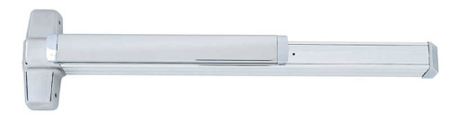 Von Duprin XP99EO-F 3 US26 Grade 1 Extra Protection Fire Rated Rim Exit Device Wide Stile Pushpad 36 Exit Only Less Trim Less Dogging Bright Chrome Finish Non-Handed XP99EO-F 3 US26