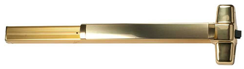Von Duprin XP99EO 4 US3 Grade 1 Extra Protection Rim Exit Device Wide Stile Pushpad 48 Exit Only Less Trim Hex Key Dogging Bright Brass Finish Non-Handed XP99EO 4 US3