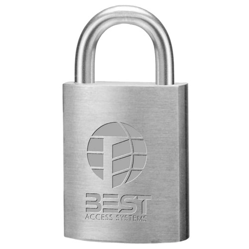 BEST 21B72LM5 B Series Brass Padlock 5/16 Shackle Diameter 7-Pin Housing 3/4 Steel Shackle Non-Key Retained Galvanized Steel Chain 21B72LM5