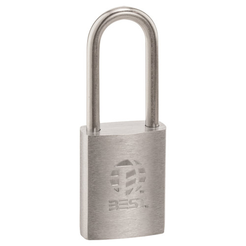 BEST 21B772L B Series Brass Padlock 5/16 Shackle Diameter 7-Pin Housing 2 Steel Shackle Non-Key Retained