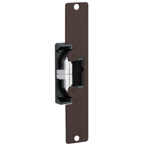 Adams Rite 7410-313 Electric Strike Field Selectable Fail Safe/Fail Secure For Aluminum Hollow Metal or Wood Applications 7-15/16 x 1-7/16 Flat Faceplate with Radius Corners 12 16 24 VAC/DC Dark Bronze Anodized Aluminum 7410-313