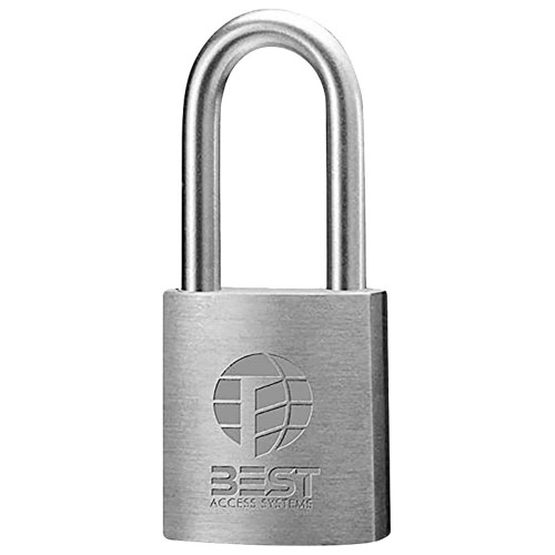 BEST 41B772LM1 B Series Brass Padlock 3/8 Shackle Diameter 7-Pin Housing 2 Steel Shackle Non-Key Retained Bronze Chain 41B772LM1