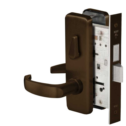 BEST 45H0L14J613 Grade 1 Privacy Mortise Lock 14 Lever J Escutcheon Non-Keyed Oil-Rubbed Bronze Finish Field Reversible 45H0L14J613