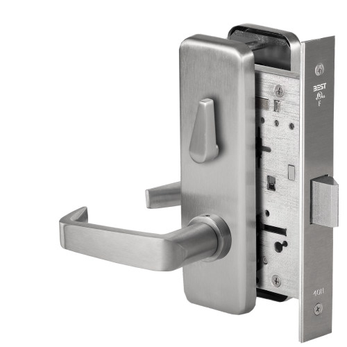 BEST 45H0LT15J626 Grade 1 Privacy Mortise Lock 15 Lever J Escutcheon Non-Keyed Satin Chrome Finish Field Reversible